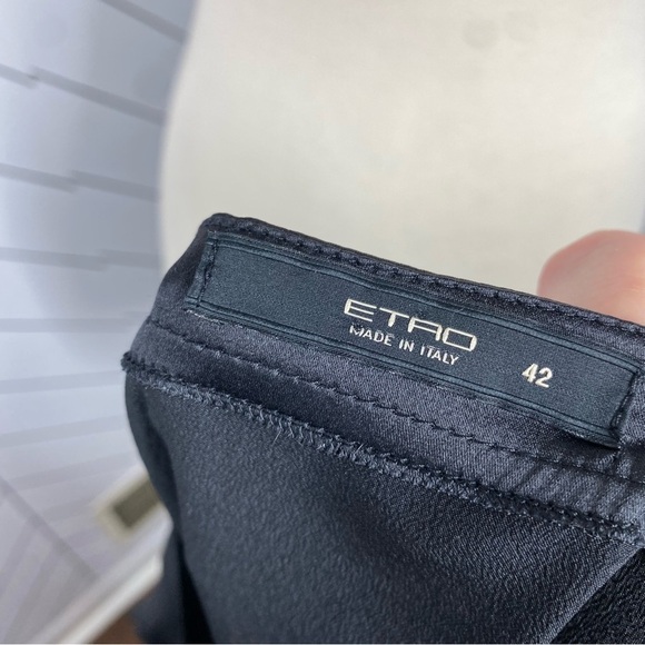 Etro Black Silk Sequin Embellished Blouse Size 42 - Picture 6 of 11